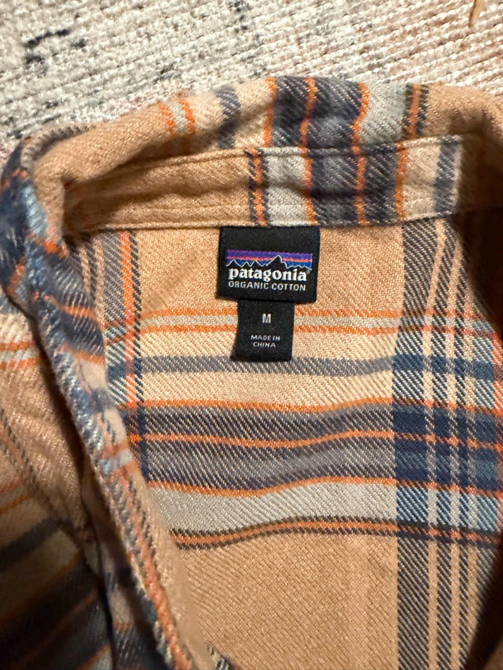 Patagonia Mustard Yellow and Blue Plaid Button-Down Shirt - Picture 3 of 3